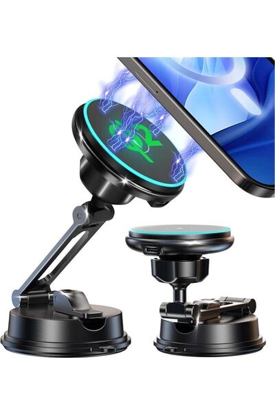 スマホホルダー 車 MagSafe 車載ホルダー ワイヤレス充電器 【Qi2認証 15W急速充電】 iPhone 16対応 強力磁石 マグセーフ スマホスタンド