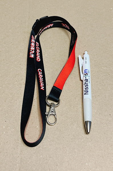 Nissha-ism ボールペン NISSAN 日産 ペン 車 ネックストラップ 白 ホワイト 非売品 ストラップ 匿名配送 送料無料 グッズ
