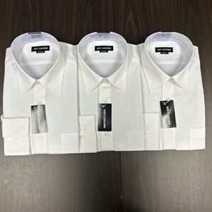 3枚セット白無地ドレスシャツ41-82形態安定レギュラーカラー