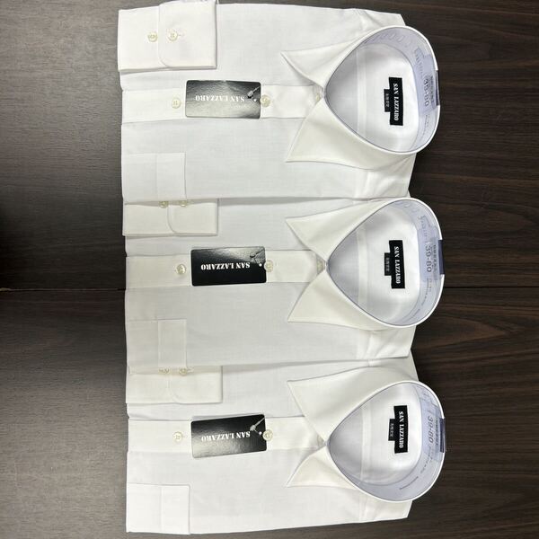 特別価格 3枚セット白無地ドレスシャツ38-80形態安定レギュラーカラー