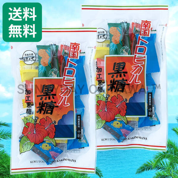 南国トロピカル黒糖 2袋 黒糖本舗垣乃花 個包装タイプ 沖縄旅行 沖縄お土産