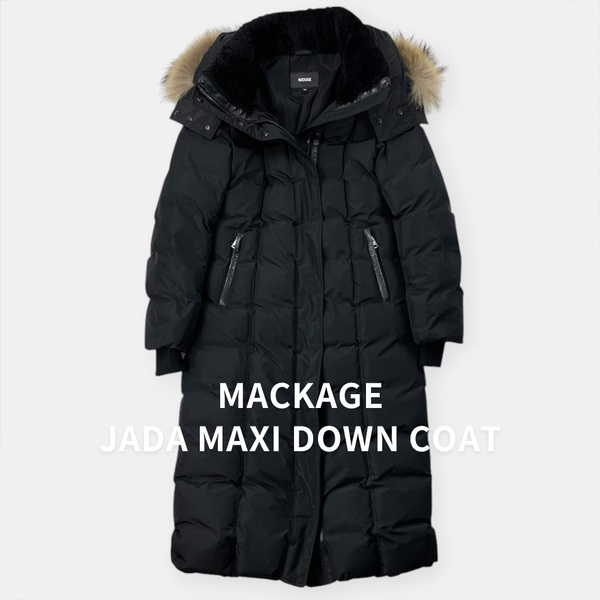 MACKAGE マッカージュ / Jada Maxi Down Coat ジェイダ マキシ ダウンコート / ファー フード付き / 黒 / レディース アウター