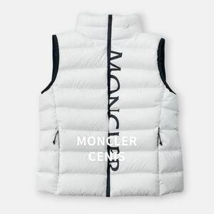 美品 MONCLER 22AW CENIS ロゴ フード付き ダウンベスト 0 / モンクレール チェニス H20931A00012 白 ホワイト レディース アウター