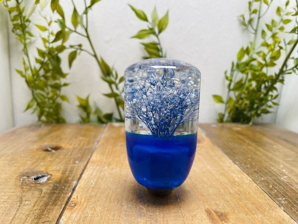 水中花シフトノブ ミニかすみ草 青