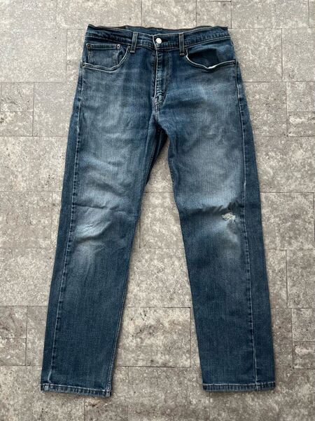 メンズ 古着 デニムパンツ ジーンズ levis リーバイス505 ダメージ W34 L32 青 ブルー 送料込 ジーパン デニム