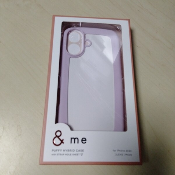 ◆ELECOM iPhone16 用 &me ハイブリッドケース ぷっくりフレーム ラベンダー PM-A24AHVPPU
