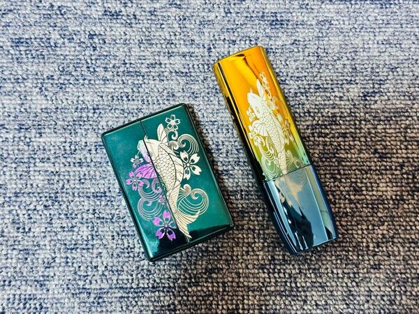 IQOS イルマ i ワン ケース アイコスイルマワン ケース iqosヒートスティック専用ケースレーザー彫刻 鯉 緑 ゴールド