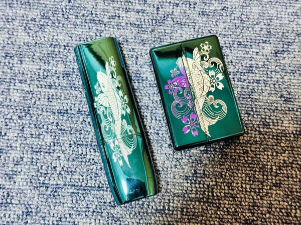 IQOS イルマ i ワン ケース アイコスイルマワン ケース iqosヒートスティック専用ケースレーザー彫刻 鯉 グリーン