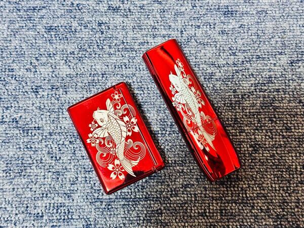 IQOS イルマ i ワン ケース アイコスイルマワン ケース iqosヒートスティック専用ケースレーザー彫刻 鯉 レッド