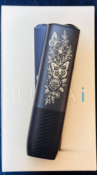 IQOS イルマ i ワン本体 IQOS ILUMA i ONE 本体 アイコス イルマ イ ワン 本体 レーザー加工 薔薇 蝶 ブラック