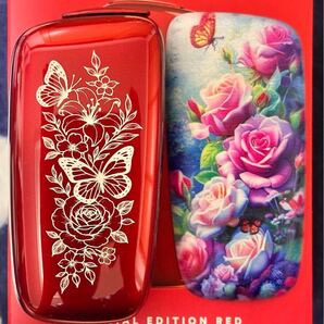 Ploom X ADVANCED 本体 プルームエックス アドバンスド 本体 レーザー加工 UVプリント レッド 薔薇 蝶 01