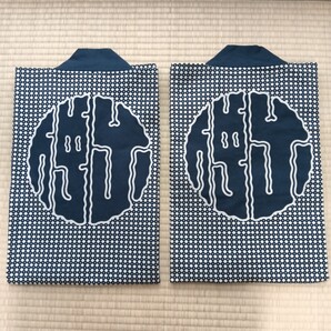 ★即決★ 仲下睦 半纏2枚 着丈91cm Mサイズ 西新宿七丁目 成子天神社 神輿 担ぎ半纏 法被 祭り 祭礼 古布 リメイク コレクション