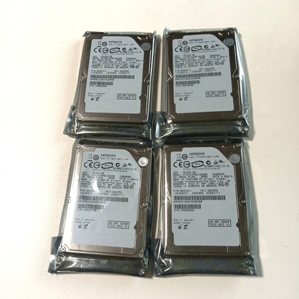 新品★4個セット★送料無料★HDD 80GB SATA Hitachi 5K320-80 5400RPM 8MB キャッシュ 2.5インチ HTS543280L9A300 日立 ハードディスク