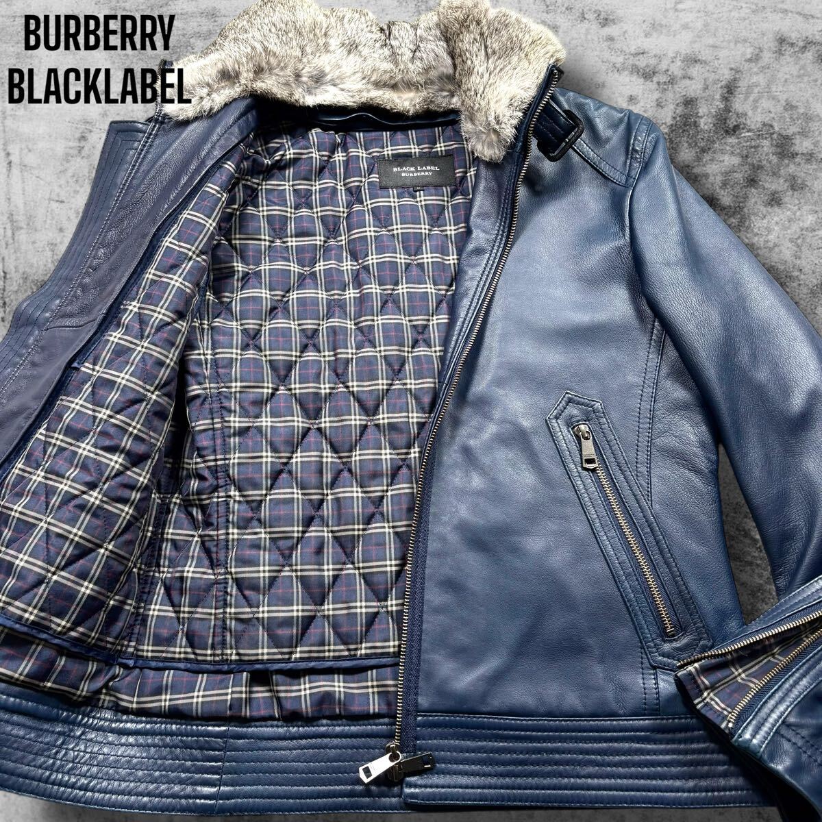 Yahoo!オークション -「burberry black label レザーライダース