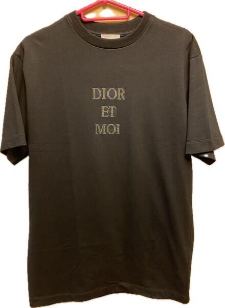 正規 未使用 19SS DIOR ディオール KIM JONES キムジョーンズ DIOR ET MOI スパンコール クルーネック Tシャツ 黒 XS 933J604A0554