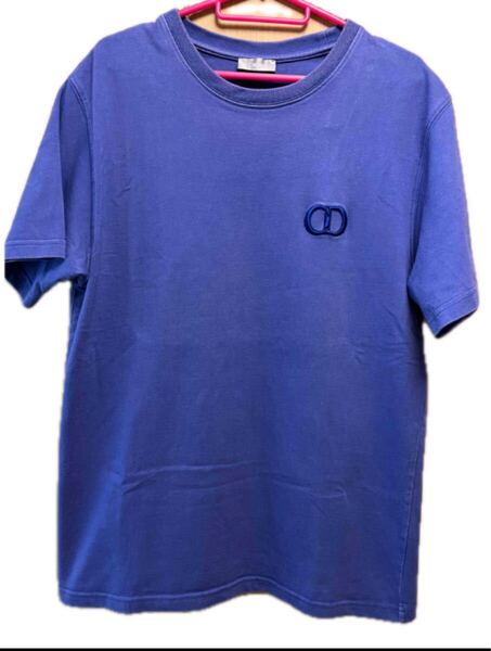 正規 19SS DIOR ディオール KIM JONES キムジョーンズ CD ロゴ エンブロイダリー 刺繍 クルーネック Tシャツ 紫 L 943J605A0554