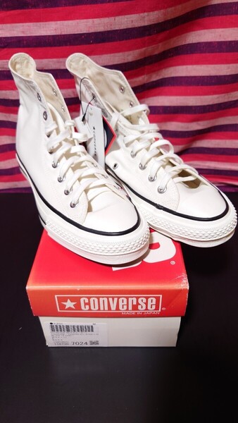 CONVERSE CANVAS ALL STAR J HI 8 26.5 ホワイト オールスター CT チャックテイラー コンバース 日本製 made in japan 新品