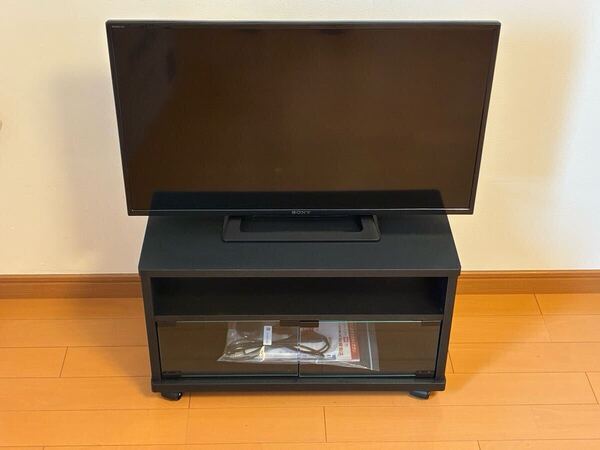 ◎国内メーカー2024年製造/使用3ヶ月程◎SONY ブラビア32インチ KJ-32W500E アンテナケーブル+テレビ台付属 AVボード TVボード液晶テレビ