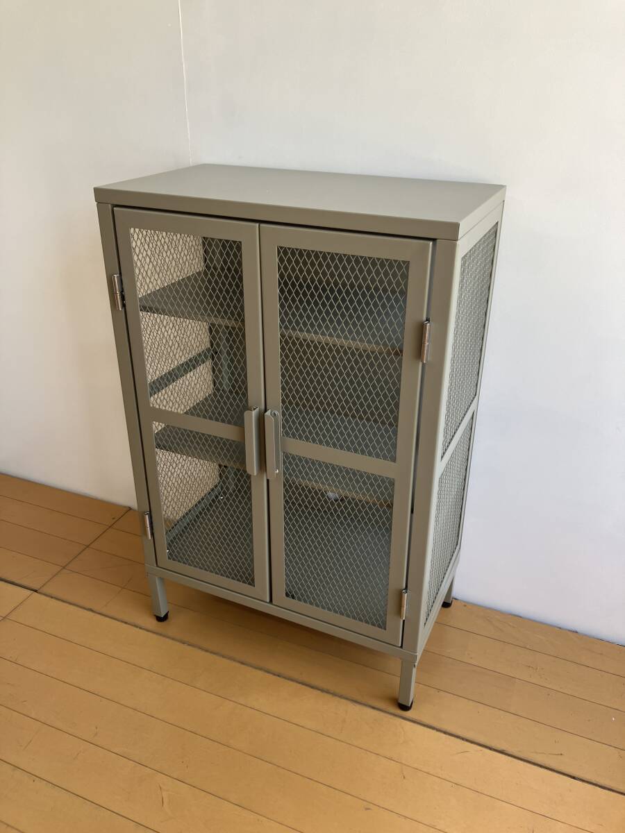 rack-03038 シルバー スタンド付き スチールメッシュ 2段ラック