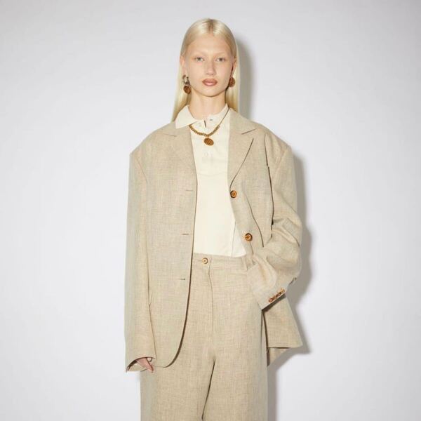タグ付 Acne Studios ヘンプ リネン オーバーサイズ テーラード ジャケット アクネ ストゥディオズ 美品