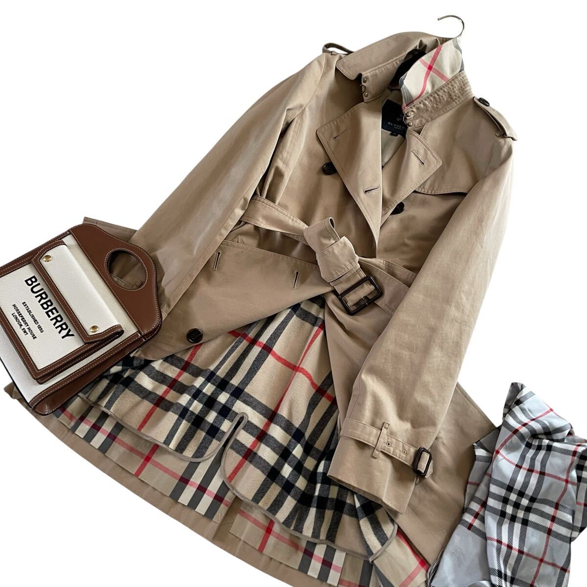 希少】BURBERRY LONDON ノバチェック ロングコート ウール