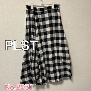 送料無料 匿名配送 PLST プラステ リネン混 ロングスカート