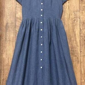 ローラアシュレイ Laura ashley ロング ワンピース チェック柄 半袖 ポケット レトロ ヴィンテージ USA 古着/club723 クラブ723(N662)