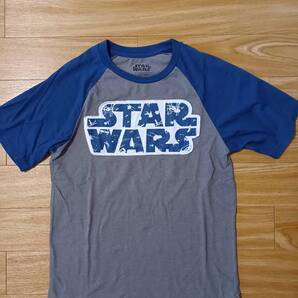 STAR WARSアップリケロゴ ラグランTシャツ USED ユースサイズXL グレー 送料無料★