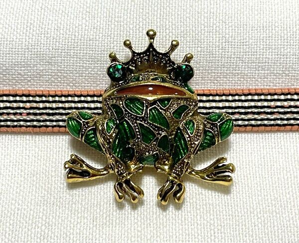 NO.1872 帯留め カエル 蛙 リメイク品(帯留 帯飾り 和装小物 )ハンドメイド品
