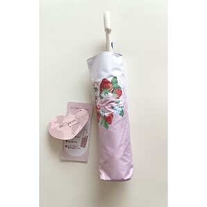 新品 しまむら 青木美沙子 いちごリボン柄 折りたたみ傘