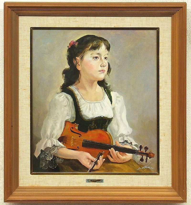 送料込 1点物 絵画 油絵 人物 希少 名品 名作 逸品 オリジナル