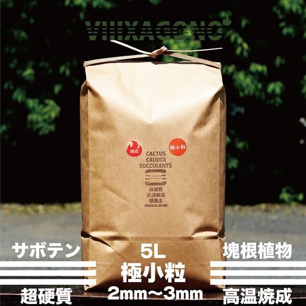 【送料無料】VIIIXAGONO 超硬質焼成培養土極小粒 5L 2mm-3mm多肉植物 エケベリア ハオルチア コーデックス アガベ パキプス 高品質 培養土
