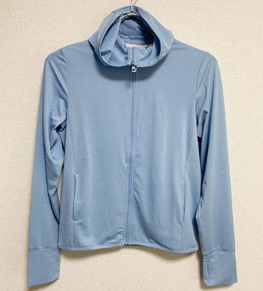 新品 M ★ コストコ Weatherproof レディース パーカー ブルー UVカット 速乾 ドライ フルジップ 長袖 ラッシュガード 水色