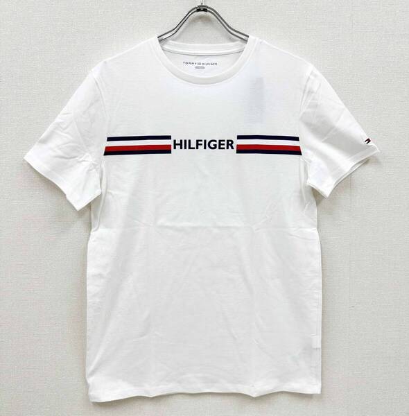 新品 XL ★ TOMMY HILFIGER トミーヒルフィガー メンズ 半袖 ロゴ Tシャツ ホワイト ユニセックス LL レディース 男女兼用 大きいサイズ