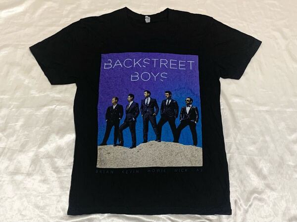 【送料無料 値下げ交渉歓迎】バックストリートボーイズBSB 2014ツアー半袖Tシャツ USA Sサイズ ビッグロゴ 黒古着BackstreetBoysバンドT
