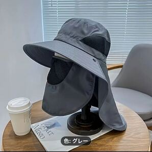 帽子 サファリハット つば広 超軽量 防水 吸湿速乾 メッシュ UVカット 花粉 日焼け防止 登山 アウトドア スポーツ グレー
