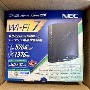 □新品未開封 NEC PA-7200D8BE 無線LANルータ Aterm wi-fi 7対応 メッシュ中継機能搭載 納品書付き