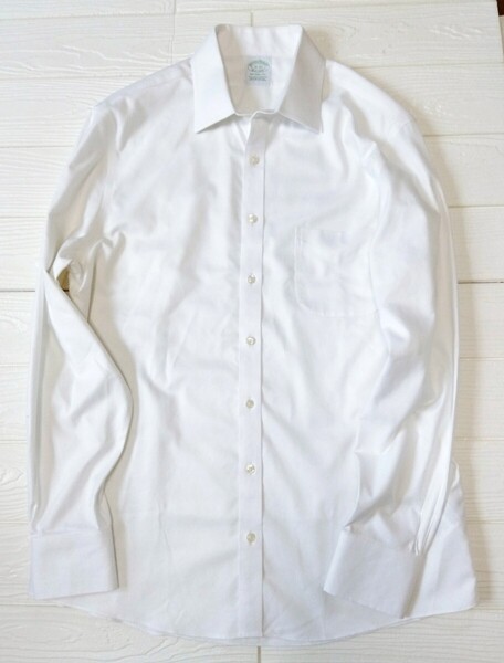 BROOKS BROTHERS ブルックスブラザーズ*ミラノフィット*大きいサイズ16-34*L~XL*白*ノンアイロン*ストレッチ*長袖ワイシャツ
