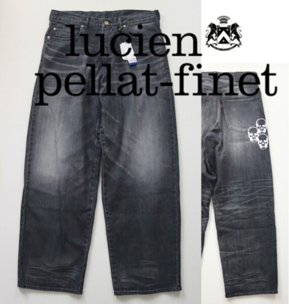 68,200円新品タグ付き【lucien pellat ルシアン ペラフィネ】トリプルスカル ワイドデニムジーンズ M(w82) v7147