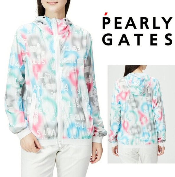 40,700円新品タグ付き【PEARLY GATES パーリーゲイツ】PERTEX防水性 グラデーション 撥水 ジップブルゾン 1 v7208 レインウェア