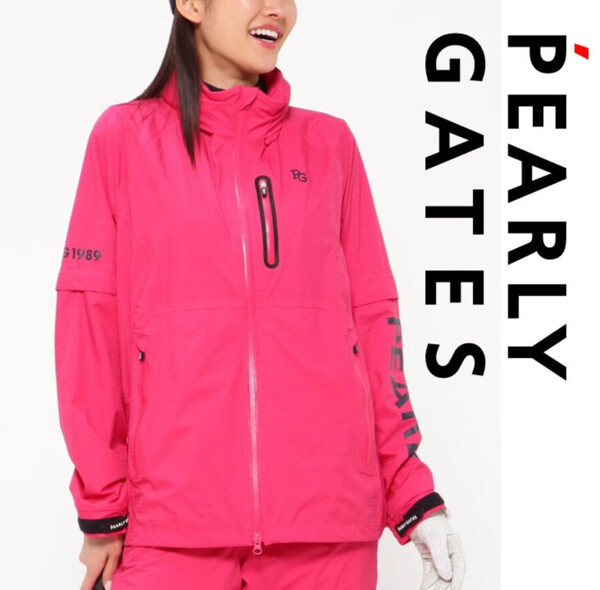39,600円新品タグ付き【PEARLY GATES パーリーゲイツ】袖脱着式 ジップブルゾン レインウェア― 2(L) v7210