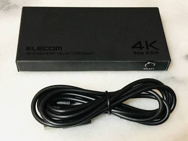 ★未使用★エレコム HDMI切替器 (セレクター) 3入力1出力 4K(4096×2160)60Hz 選べる自動・手動切替機能 ブラック DH-SW4KB31BK/E★