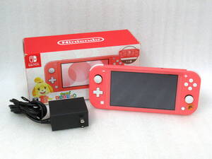 送料込み Nintendo Switch Lite 本体 あつまれ どうぶつの森セット ~しずえアロハ柄~ HDH-001 動作美品 / ニンテンドー スイッチ ライト