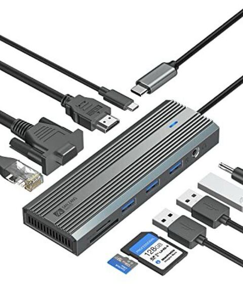 SAN ZANG MASTER USB-C ハブ 10-in-1 USB-C HDMI4K@30HZ、lanポート、100W PD