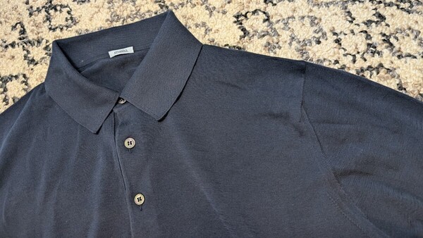 malo コットン100 ニット ポロシャツ ハイゲージ ダークネイビー 48〜50 svevo john smedley