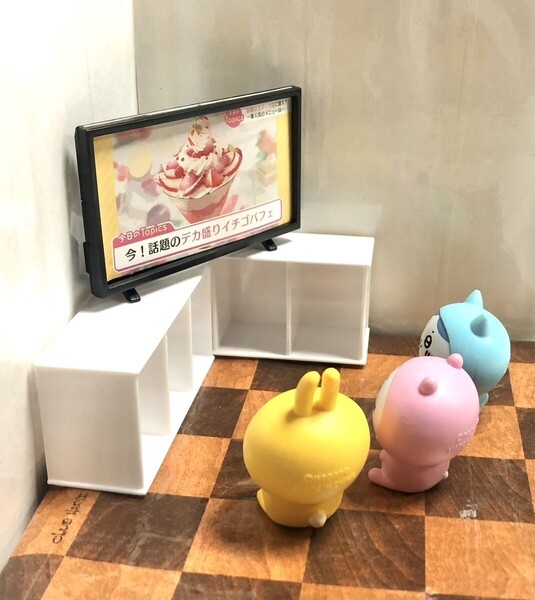 新品 フィギュア用 テレビ 白テレビ台 2種類セット ミニチュア 推し活 ドールハウス ヲタ活 シルバニア ブライス ヲビツ 匿名配送 送料無料