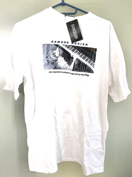 新品 新世紀エヴァンゲリオン 渚 カヲル 5分袖Tシャツ 白 Lサイズ 半袖Tシャツ カオル 晩夏物 サイズ変更可能 匿名 送料無料