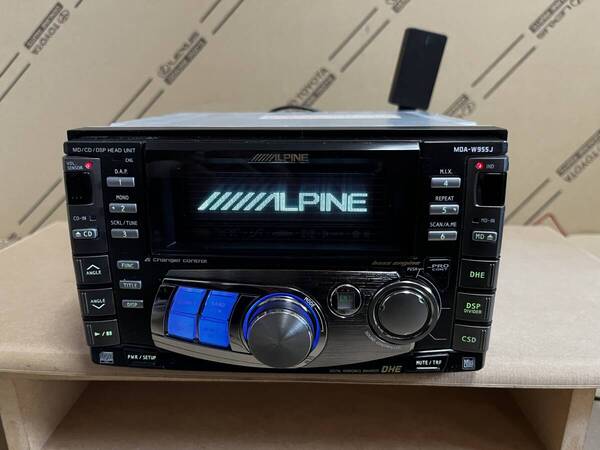 ★ALPINE MDA-W955J Bluetooth付きSpotify再生可 MD&CD 2DIN One Body★サラウンド残響音