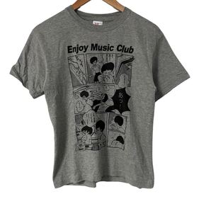 ENJOY MUSIC CLUB 漫画プリントTシャツ グレー CROSS STITCH製 SサイズENJOY MUSIC CLUB Comic Print T-Shirt Gray CROSS STITCH S 半袖