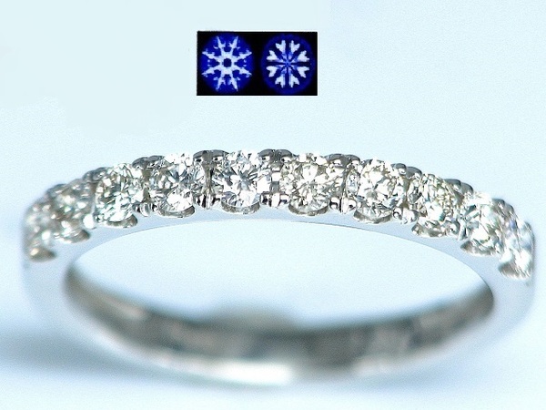 【宝石屋本舗】0.50ct ハート&キューピッド 天然ダイヤモンド PT950 エタニティリング(宝石鑑別カード付)
